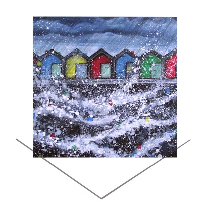 Blyth Beach Huts Greeting Card